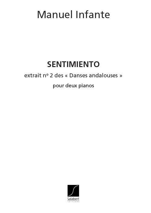 INFANTE M. - DANSES ANDALOUSES - 2 PIANOS