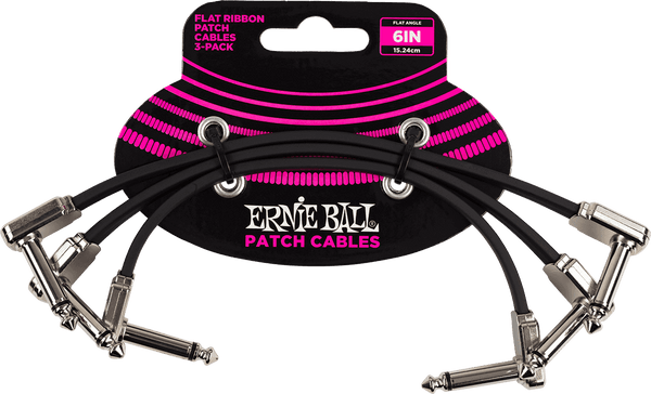 Cables Instrumento Patch Pack de 3 - Acodado Fino & Plano - 15 CM