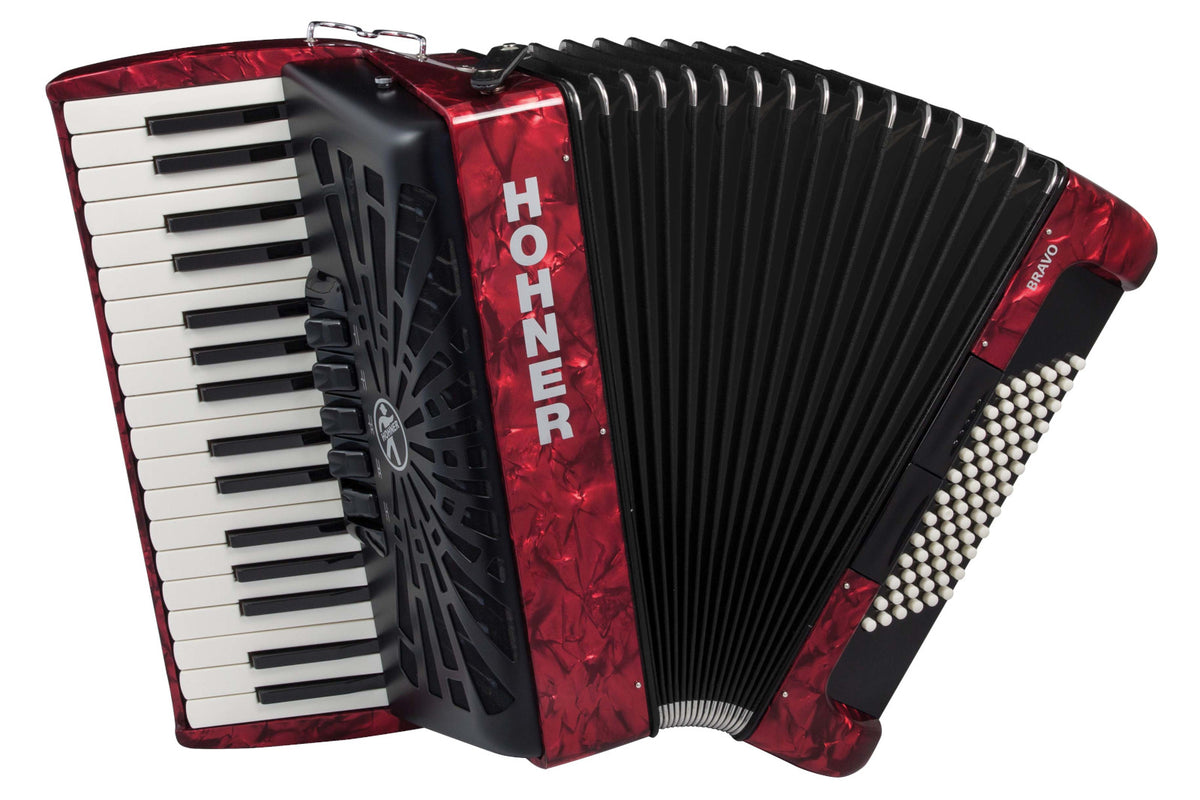 Hohner ACORDEN CROMTICO PIANO KEY BRAVO III 72 RED