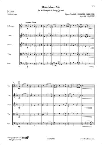 HAENDEL G. F. - AIR DE RINALDO - TROMPETTE ET QUATUOR A CORDES