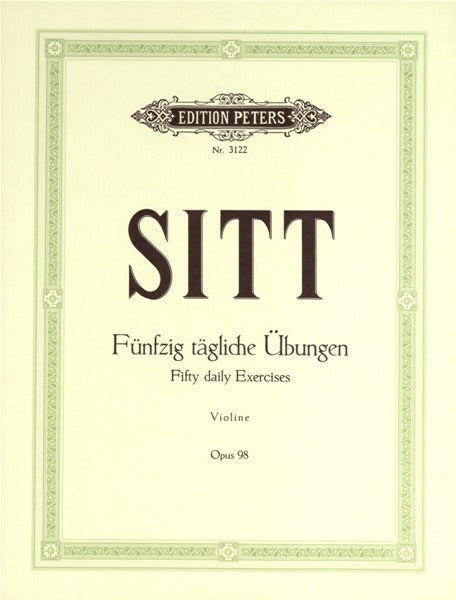 Edition Peters Sitt Hans - 50 Daily Exercises Op.98 - Violin