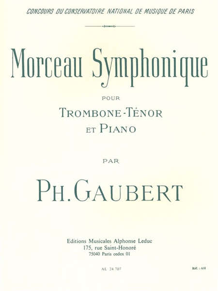 Morceau symphonique pour trombone ténor et piano