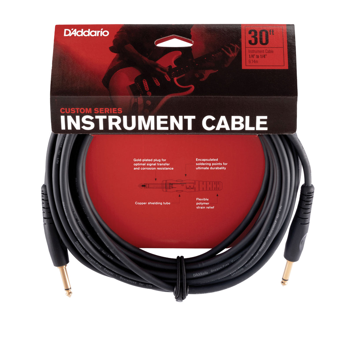 Custom Series Cable de instrumento 30 Feet
