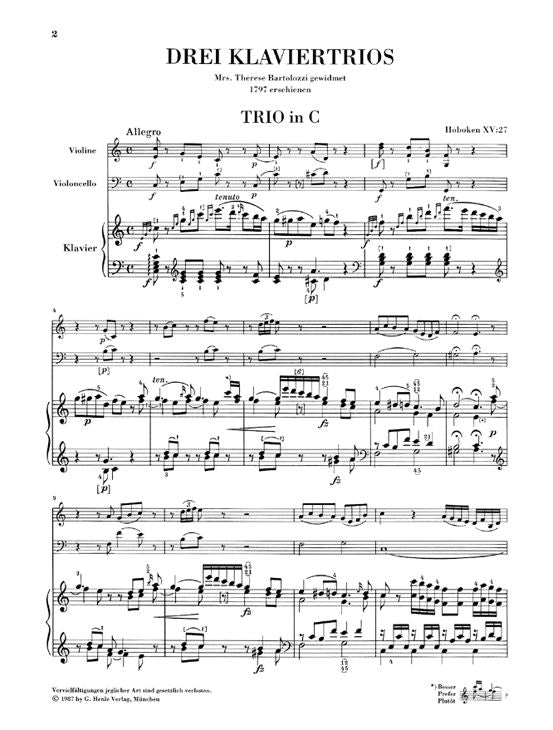 Haydn J. - Piano Trios Volume V