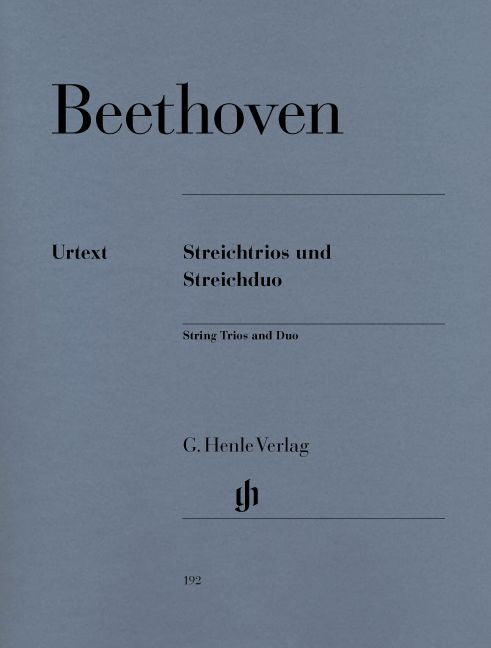 Henle Verlag BEETHOVEN L.V. - STRING TRIOS OP. 3 8 AND 9 AND STRING DUO WOO 32