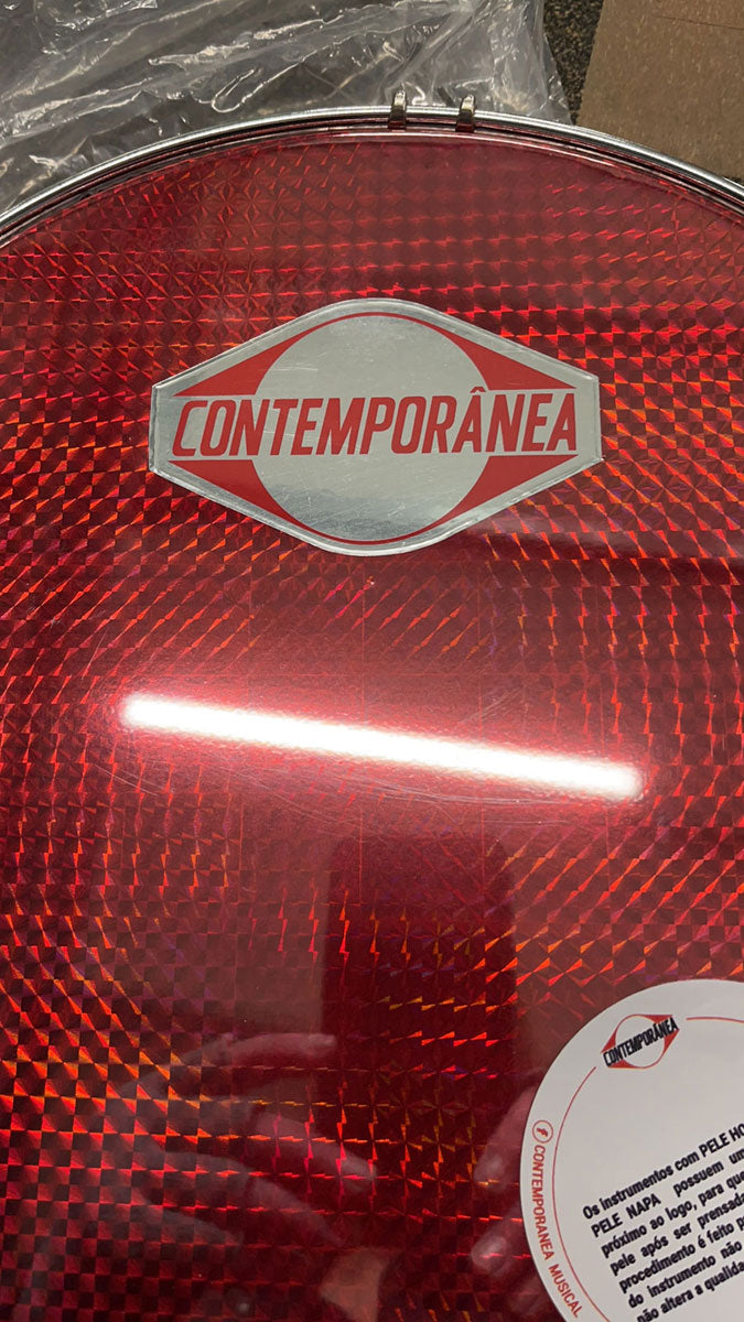 C-PF12-01BR - PANDEIRO 12" BLACK - SKIN RED - STOCKB