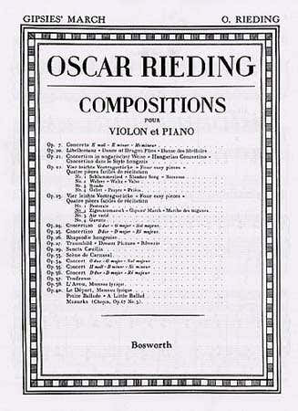 RIEDING OSCAR - GIPSIES' MARCH OP.23 N°2 - VIOLON PIANO