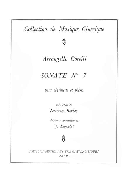 Corelli Arcangello - Sonate N°7 - Clarinette & Piano