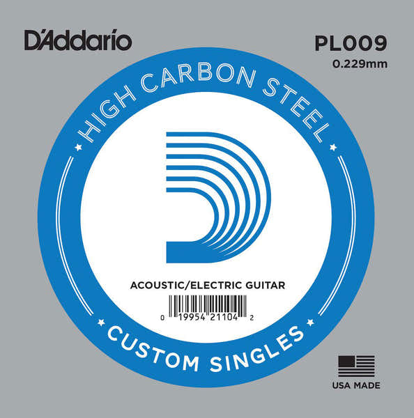 D'ADDARIO PL009 PLAIN STEEL GUITAR SINGLE STRING .009