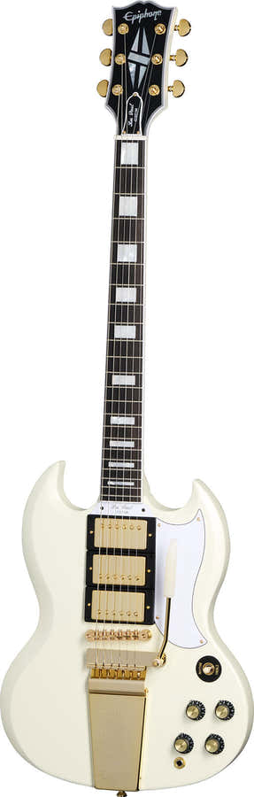 Les Paul SG Custom 1963 Maestro Vibrola Blanco clásico IBGCSO