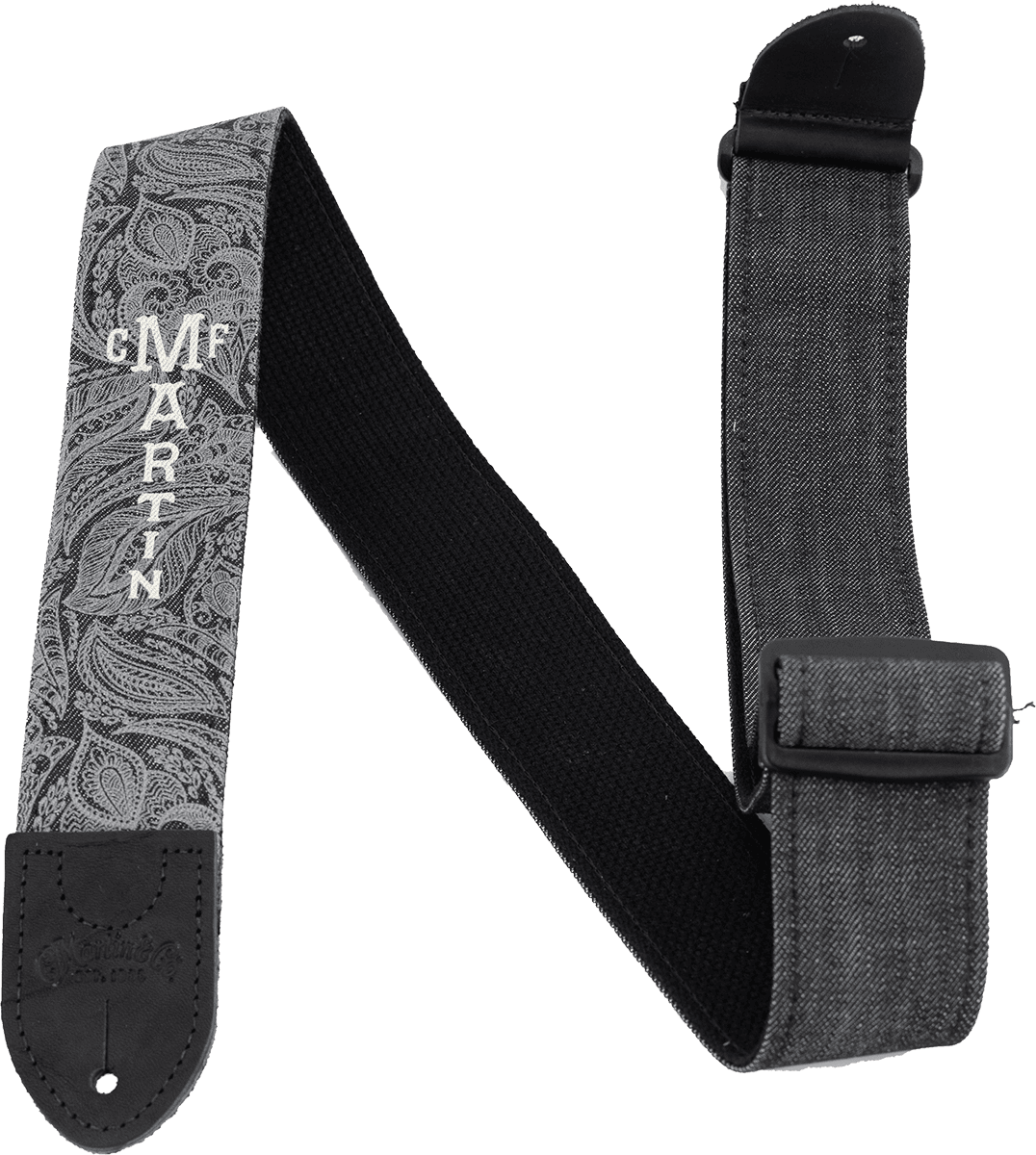 PAISLEY DENIM STRAP BLACK