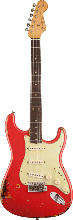 Stratocaster Michael Landau '63 ROJO FIESTA sobre Sunburst de 3 Colores Artista Signature 2025