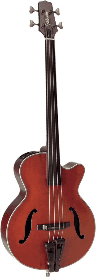 DB10 Bajo con orificios en F CW sin trastes con tinte rojo