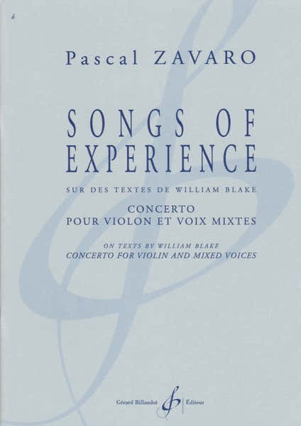 Zavaro Pascal - Songs Of Experience - Concerto Pour Violon et Voix Mixtes
