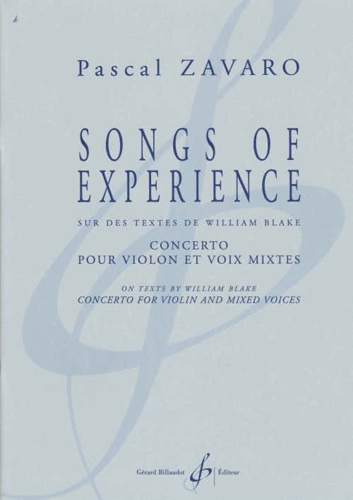 Zavaro Pascal - Songs Of Experience - Concerto Pour Violon et Voix Mixtes