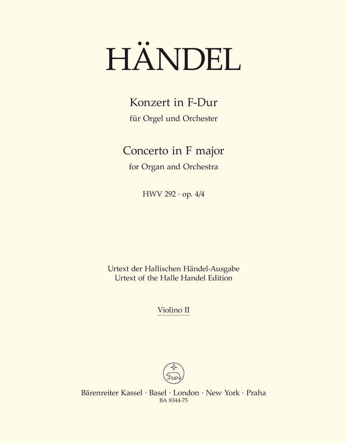 Haendel - Konzert In F-dur (fa Majeur) Orgue et Orchestre