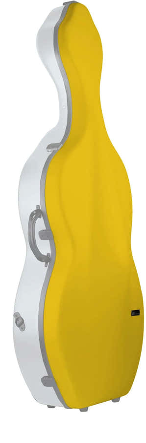 Estuche de Violonchelo 4/4 Hightech Caramelo + Ruedas - Amarillo/Blanco