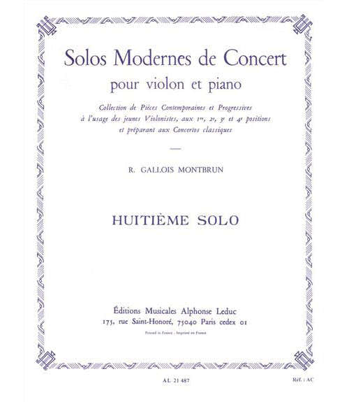 GALLOIS-MONTBRUN RAYMOND - 8EME SOLO DE CONCERT