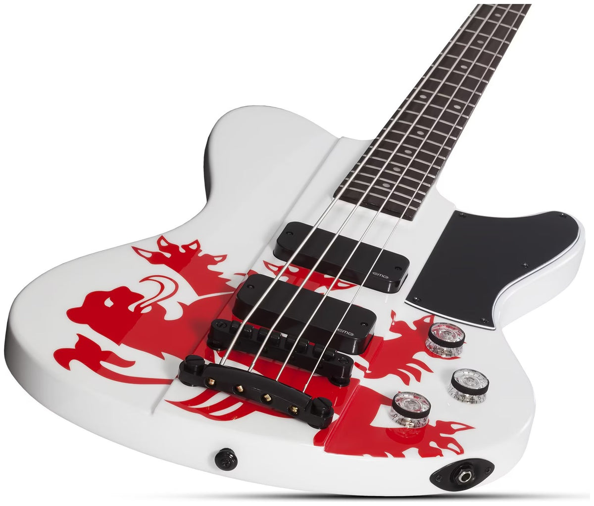Ultra Spitfire Signature Simon Gallup Blanco brillante con León rojo