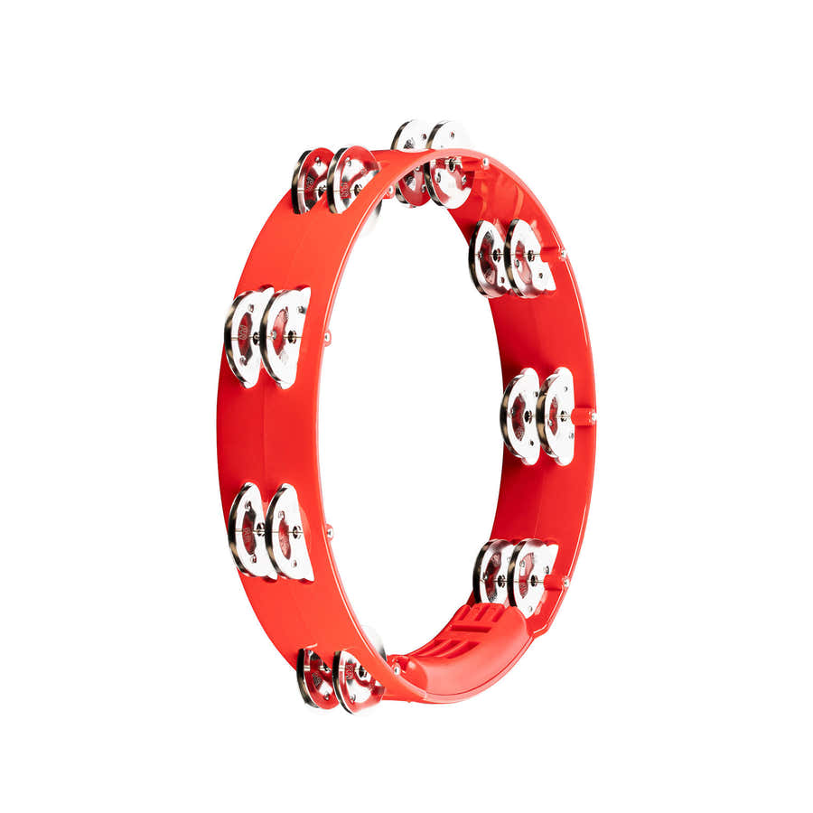 HTT10R - Pandereta ABS Roja 25CM 1 Fila de Platillos