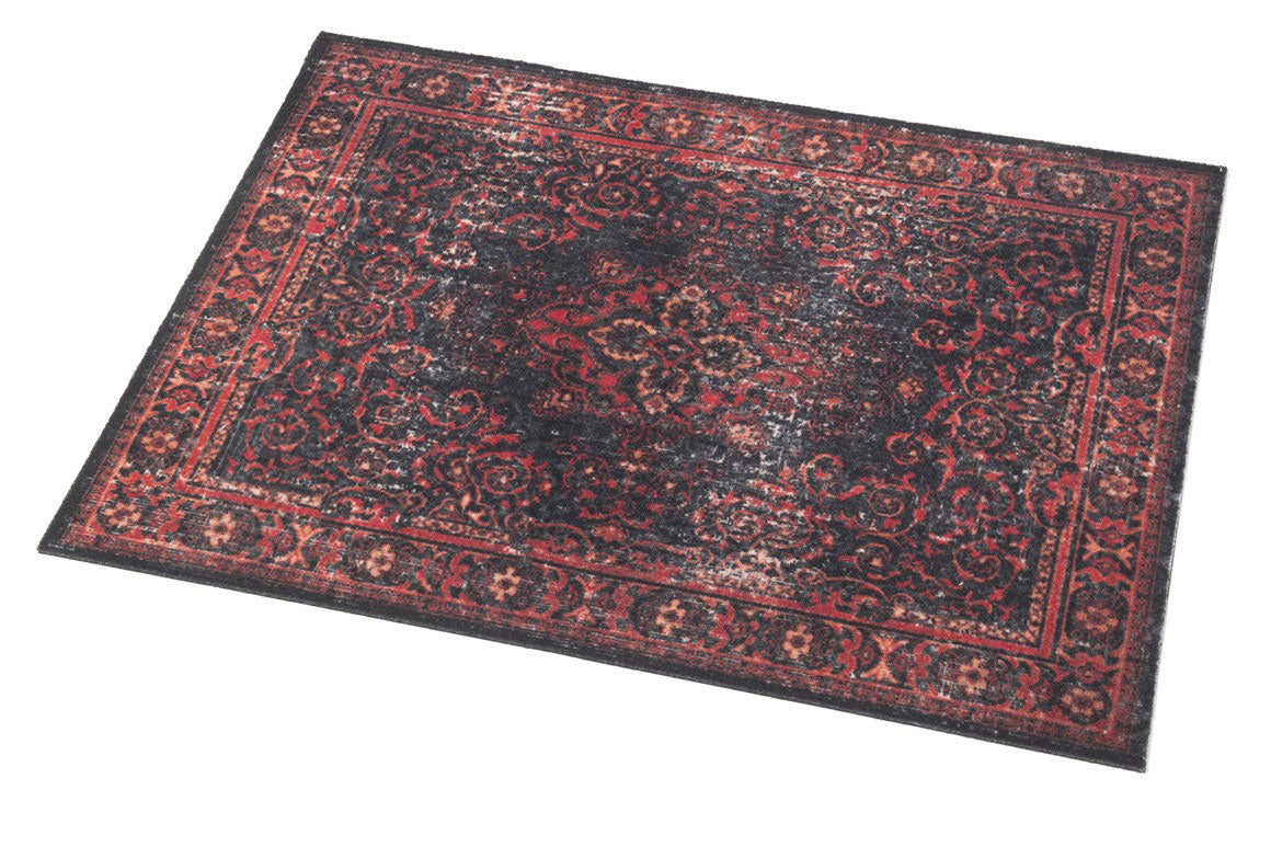 VPA-BLR Alfombra Vintage Persian Club Series 80 X 60CM Antideslizante Negro Rojo