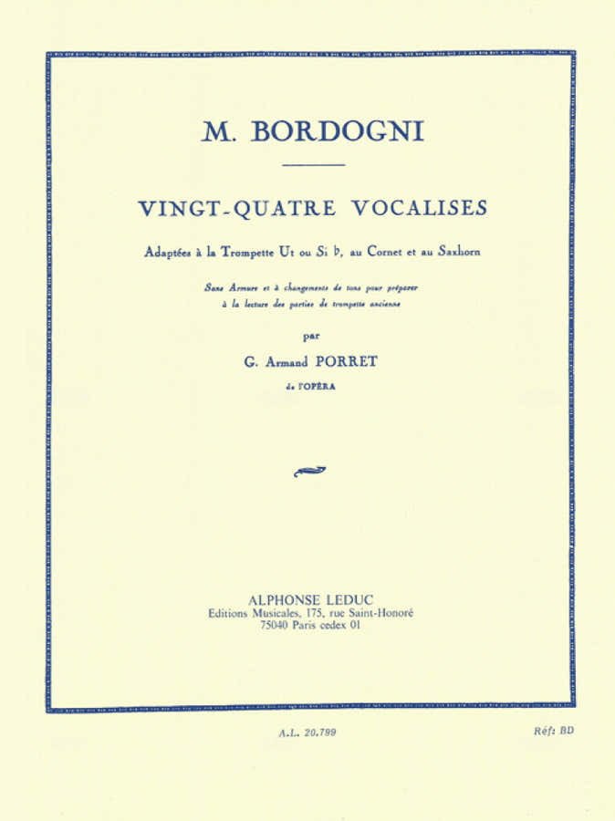 Bordogni. VINGT-quatre Vocalises - Trompette