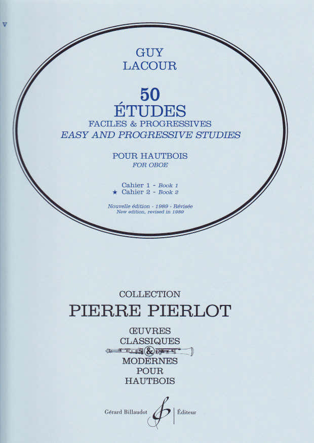 LACOUR GUY - ETUDES FACILES ET PROGRESSIVES CAHIER 2 - HAUTBOIS