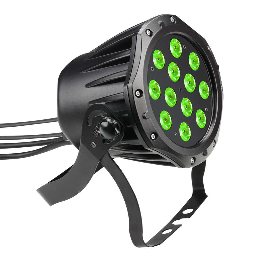 PAR TRI EXTERIOR 12 IP 65 - PAR TRI EXTERIOR LED COLOR 12 X 3 W RGB CON CAJA NEGRA