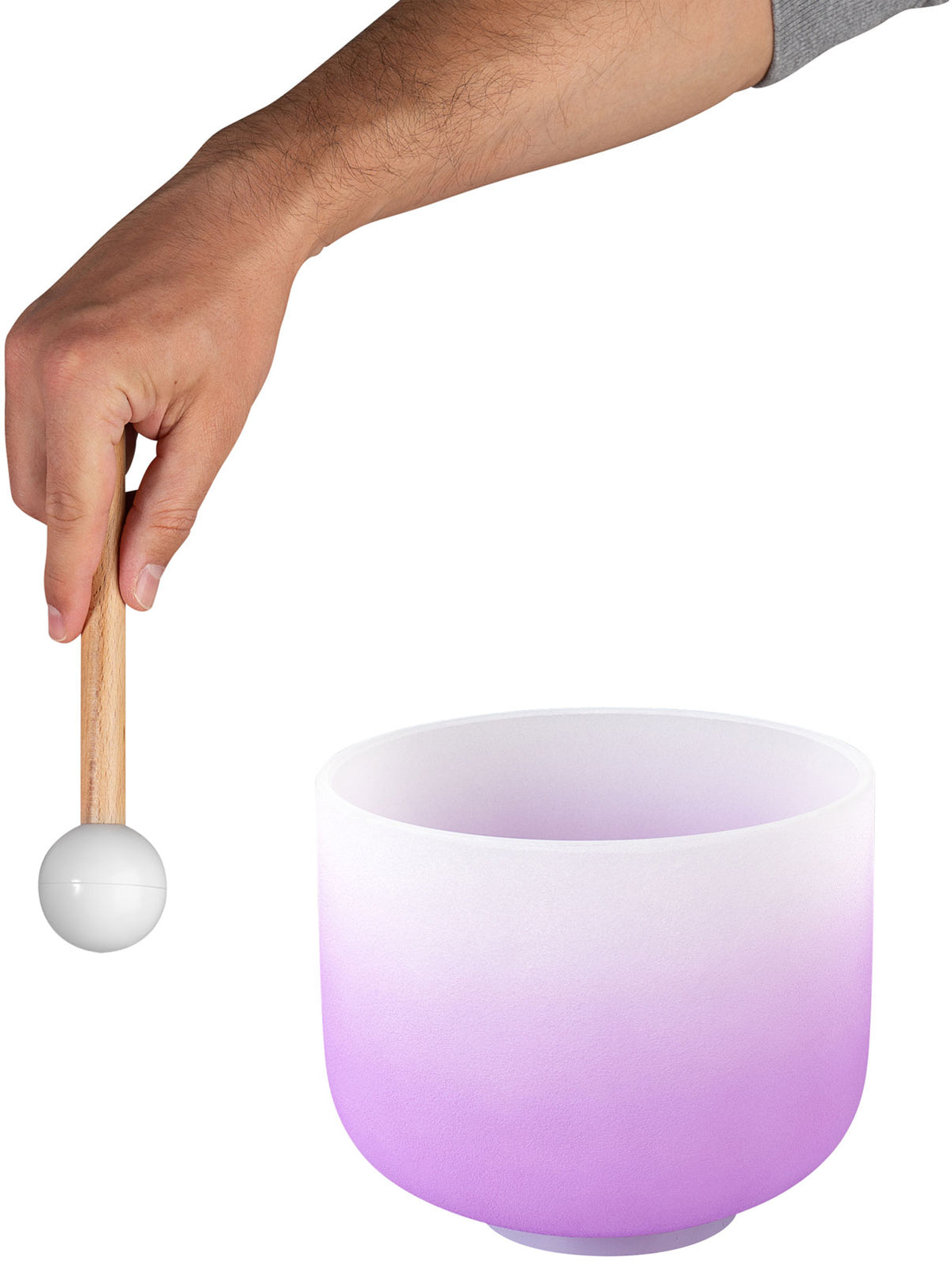 Cuenco cantor de cristal Chakra 8" - Corona violeta B (432 Hz)