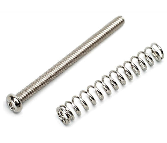 Tornillos métricos para humbucker 3.0 X 24.5 MM níquel + muelle Pack de 4