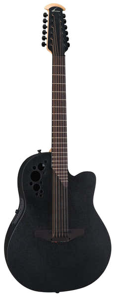 Guitarra Electro-Acústica Elite Tx Deep Contour Cutaway 12 Cuerdas Black Textured