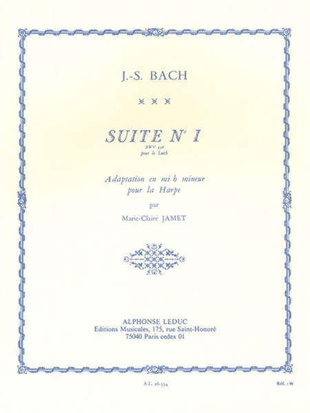Suite No.1 BWV 996 for Lute Adapted