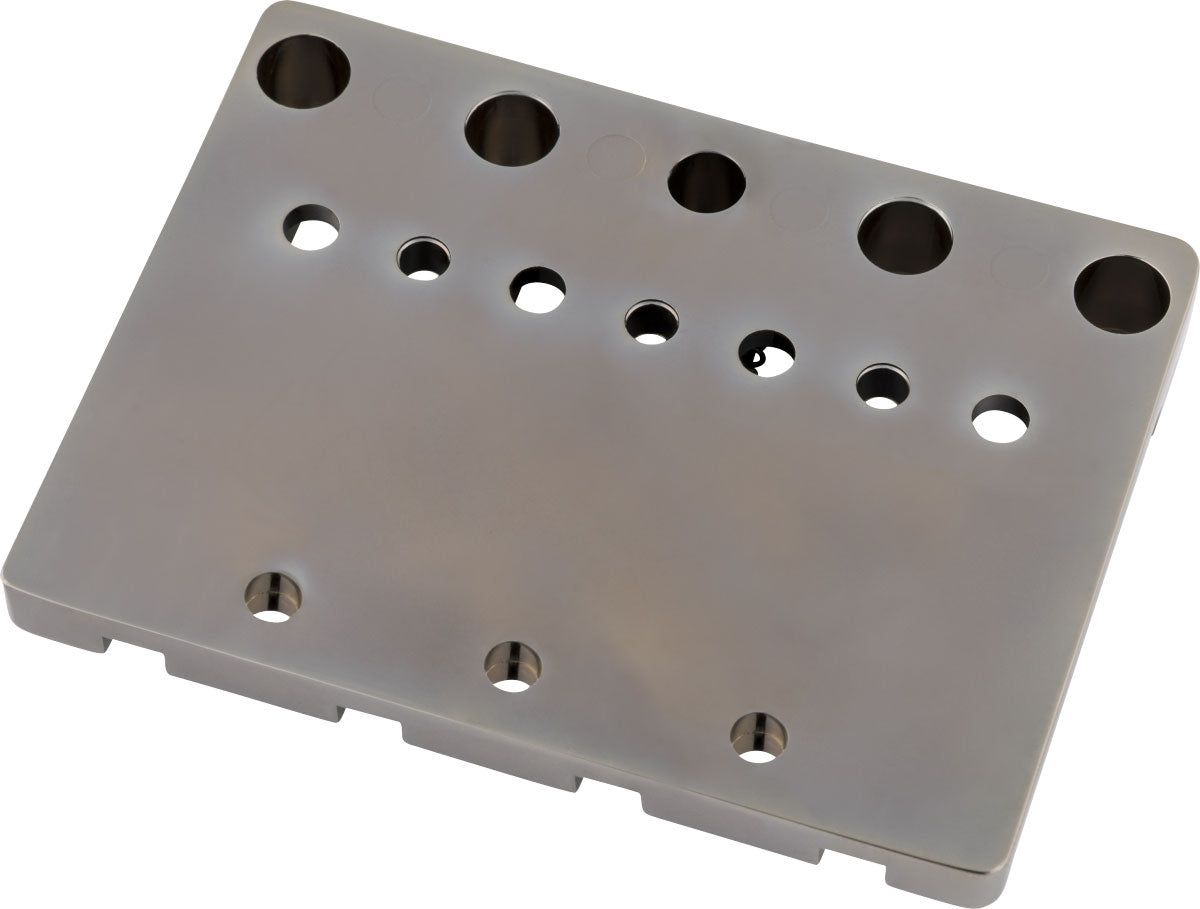 Fender Conjunto de puente de bajo de 4 cuerdas HiMass con cuerdas a través del cuerpo y selletas de latón Cromo negro
