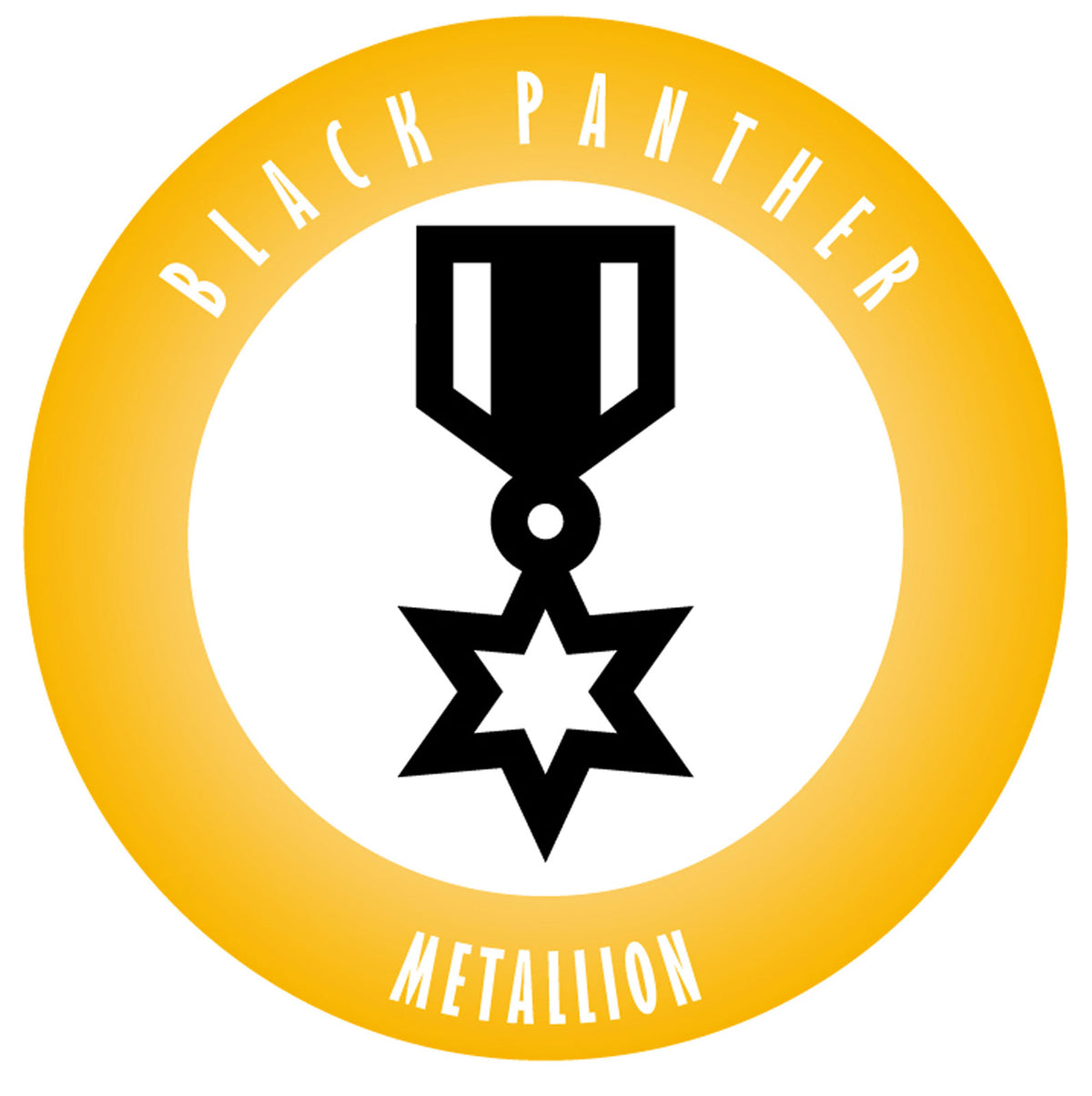 BLACK PANTHER METALLION 14 X 5.5"