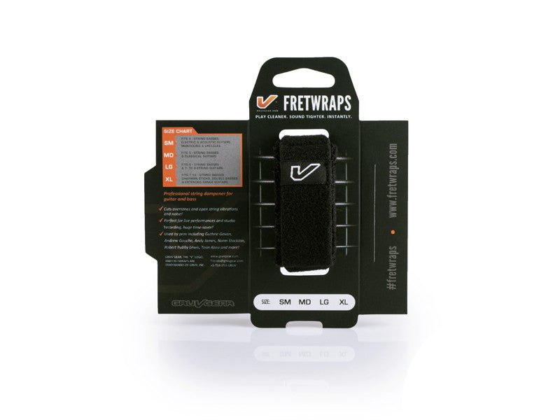 Fretwraps String Muter- 1 Paquete Negro (mediano)