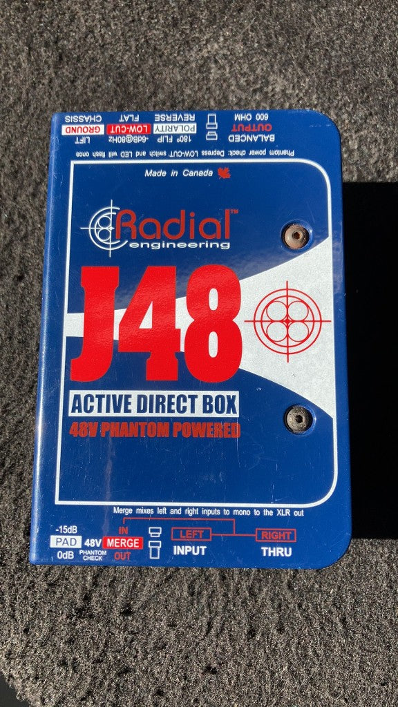 J48 DI activa + alimentación phantom 48V - stock B