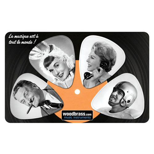 Pikcard Fifties Woodbrass Tarjeta 4 Púas Desmontables