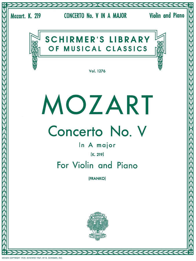 Concierto para violín n.5 en La mayor K.219