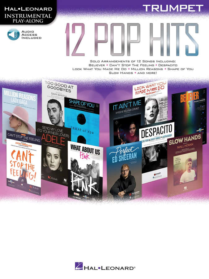 Instrumental Play Along - 12 Pop Hits + Online Audio - Trumpet