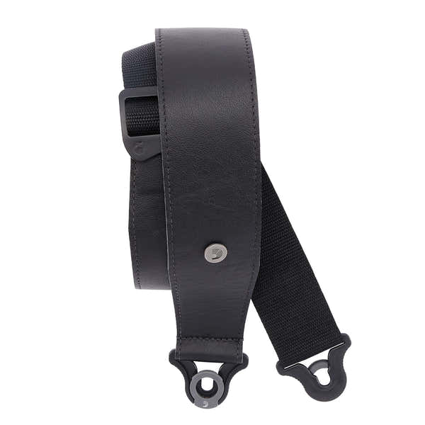 COMFORT LEATHER AUTO LOCK GUITAR STRAP BLACK