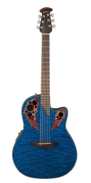 guitarra electro-acústica celebrity elite plus mid cutaway blue transparent quilt