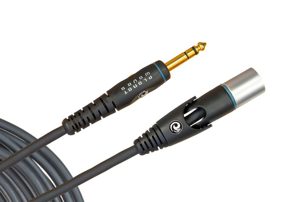 D'ADDARIO CUSTOM SERIES MICROPHONE CABLE XLR MALE TO 1/4 INCH 10 FEET
