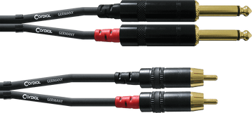 Cable Audio Doble Jack Mono/RCA 1,5 M