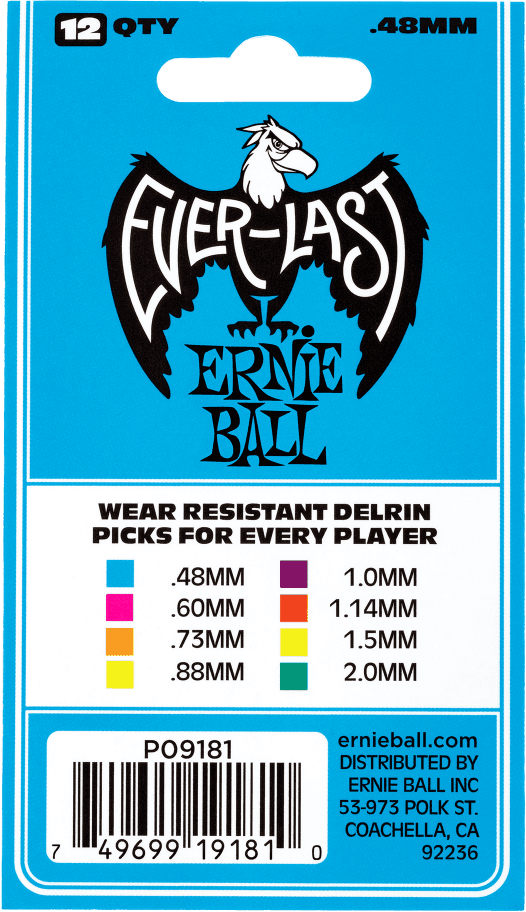 Púas Everlast Bolsa de 12 Azul 0,48mm