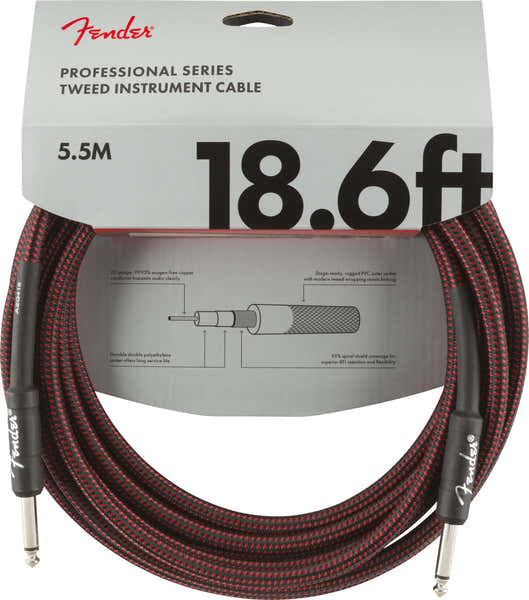 PROFESSIONAL INSTRUMENT CABLE 18.6' RED TWEED