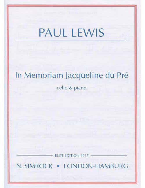 Lewis - In Memoriam Jacqueline Du PRé - Violoncelle et Piano