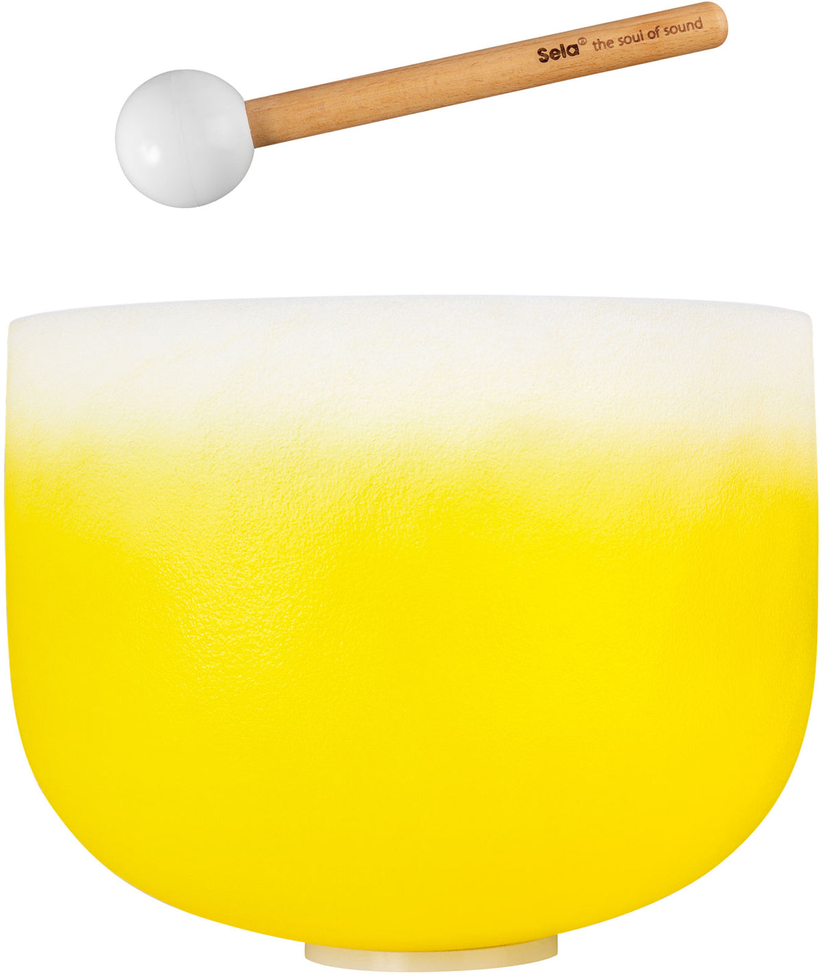 Sela Percussion Cuenco cantor de cristal Chakra 12" - Plexo solar amarillo E (432 Hz)