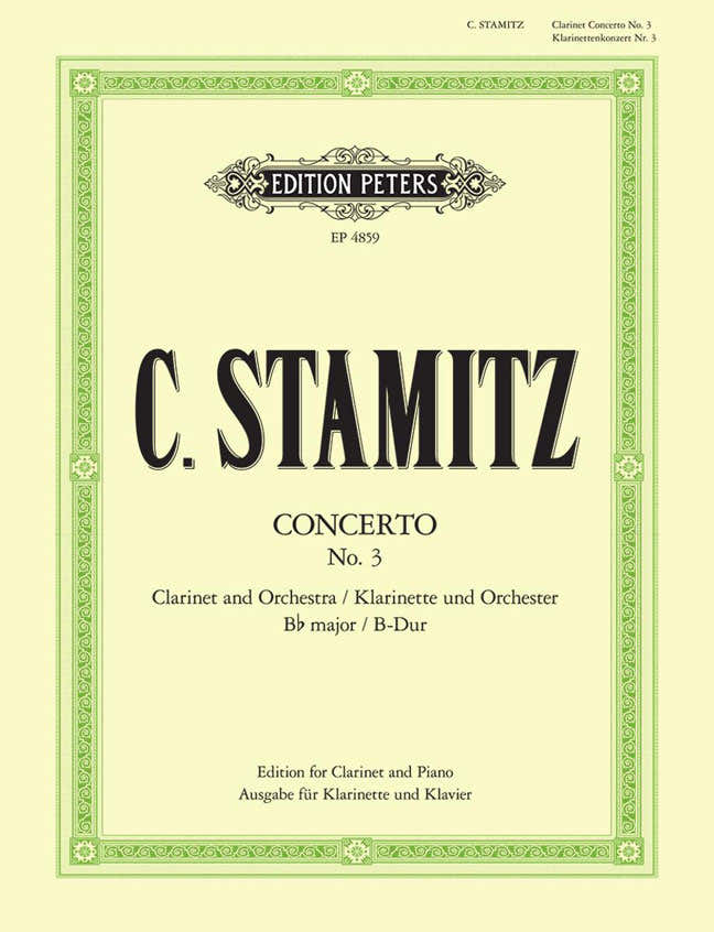 Stamitz Carl - Clarinet Concerto No. 3 In B Flat - Clarinet And Piano
