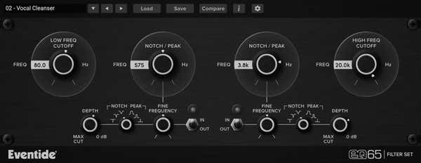 Eventide EQ65 Juego de filtros