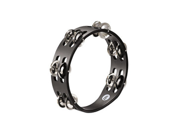 COMPACT WOOD TAMBOURINE NICKEL PLATED STEEL JINGLES 2 ROWS